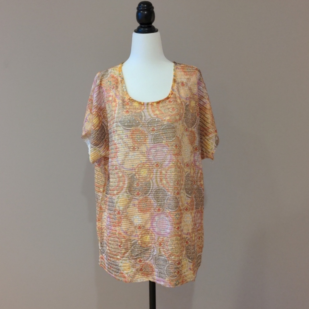 Stone Embellished Print Top